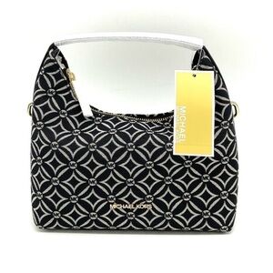 Michael Kors Ember Small Logo Jacquard Messenger Bag Black